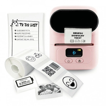 Mini drukarka etykiet Phomemo M110 różowa Bluetooth szer. do 50 mm 203 DPI